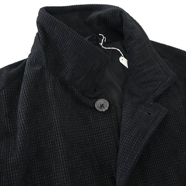 新品 HIDEAWAYS ニコル ニット コーデュロイ スタンドカラー コート 46(M) 黒 【J50162】 秋冬 メンズ NICOLE チェスター ステンカラー_画像7