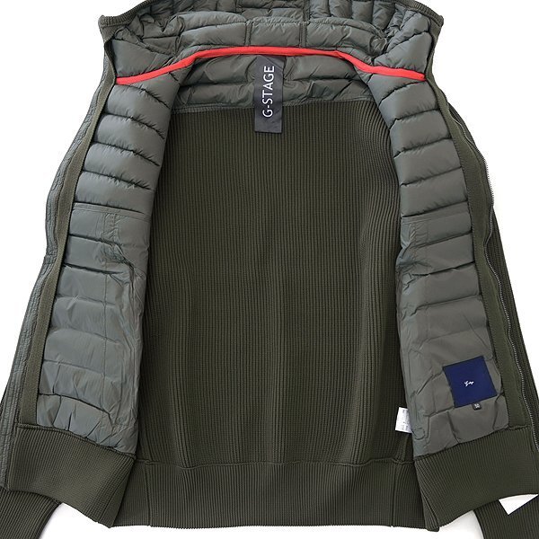 新品 ジーステージ ニット コンビ 700FPダウン パーカー ブルゾン 50(XL) 緑 【6-00412_16_50】 秋冬 G-stage ゴルフ ジャケット カーキ_画像3