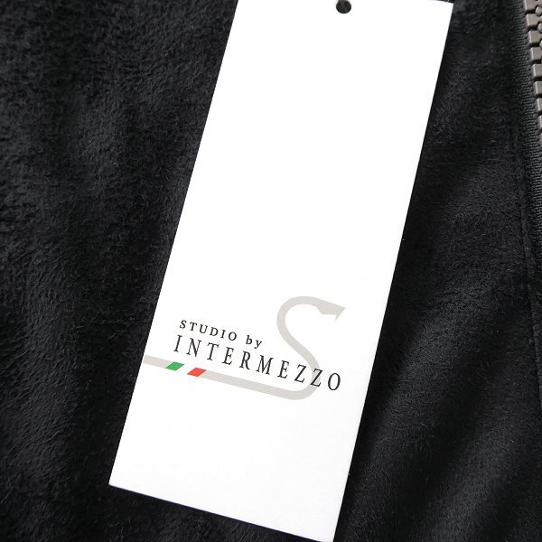 新品 インターメッツォ スエード調 中綿 スタンド ブルゾン M 黒 【J54352】 INTERMEZZO 秋冬 メンズ 起毛 ジャケット アウター_画像9