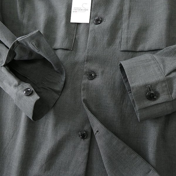 新品 インターメッツォ ストレッチ CPO シャツ ブルゾン LL 灰 【J41703】 メンズ INTERMEZZO ワーク ミリタリー ベイカー ジャケット_画像4