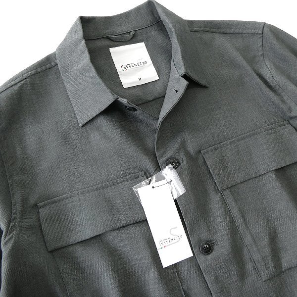 新品 インターメッツォ ストレッチ CPO シャツ ブルゾン LL 灰 【J41703】 メンズ INTERMEZZO ワーク ミリタリー ベイカー ジャケット_画像2