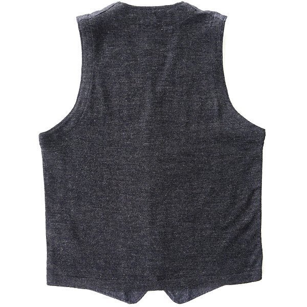 新品 gim ジム ウール混 ジャズネップ ツイード ベスト M 薄紺 【I41956】 ジレ ウエストコート 秋冬 メンズ ホームスパン ニット_画像2