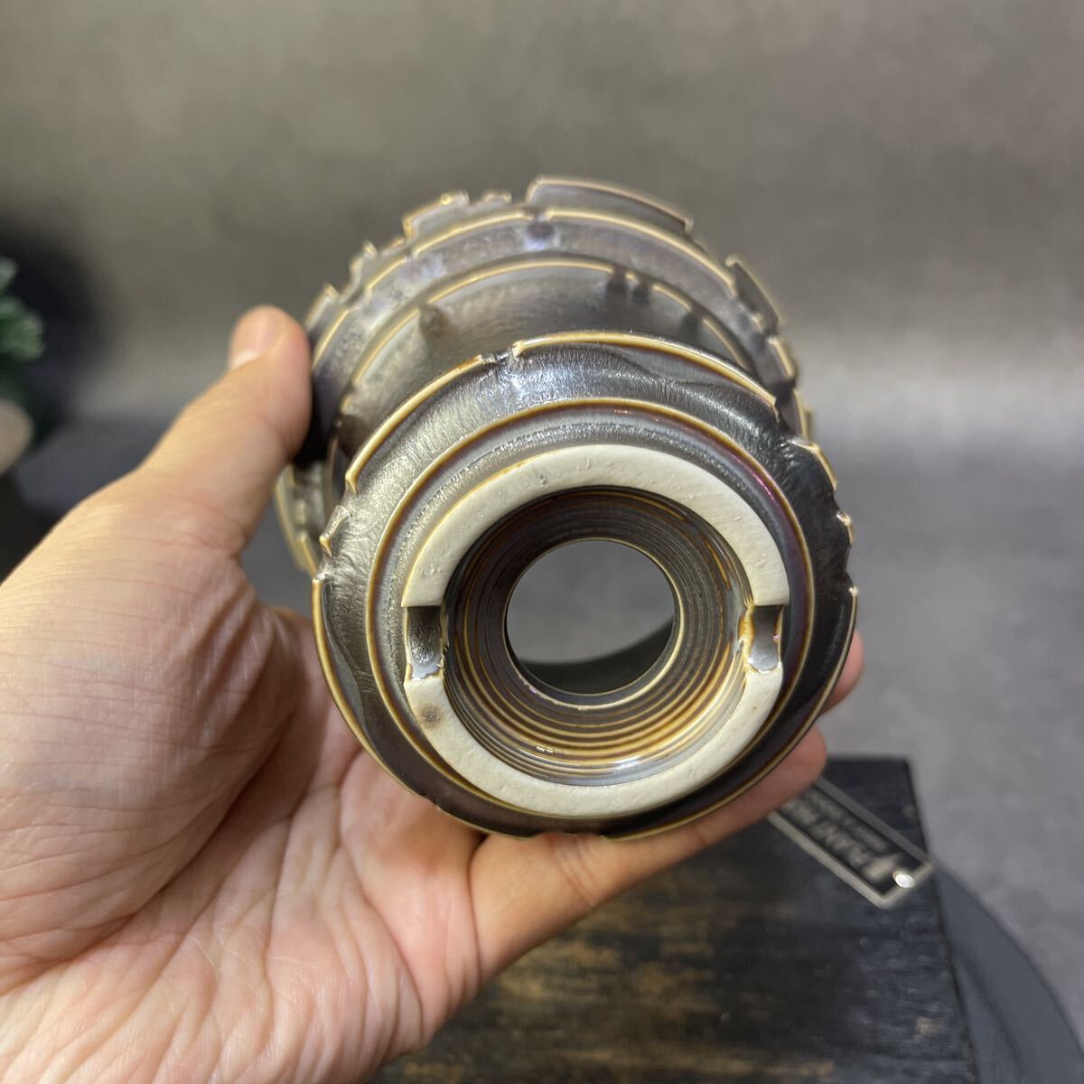 ri492 HAND Made цветочный горшок керамика осмотр ( агава pakips.. дракон .. небо чёрный огонь .factory SRLkatachi завод gla сверло s. корень растения черепаха . дракон 