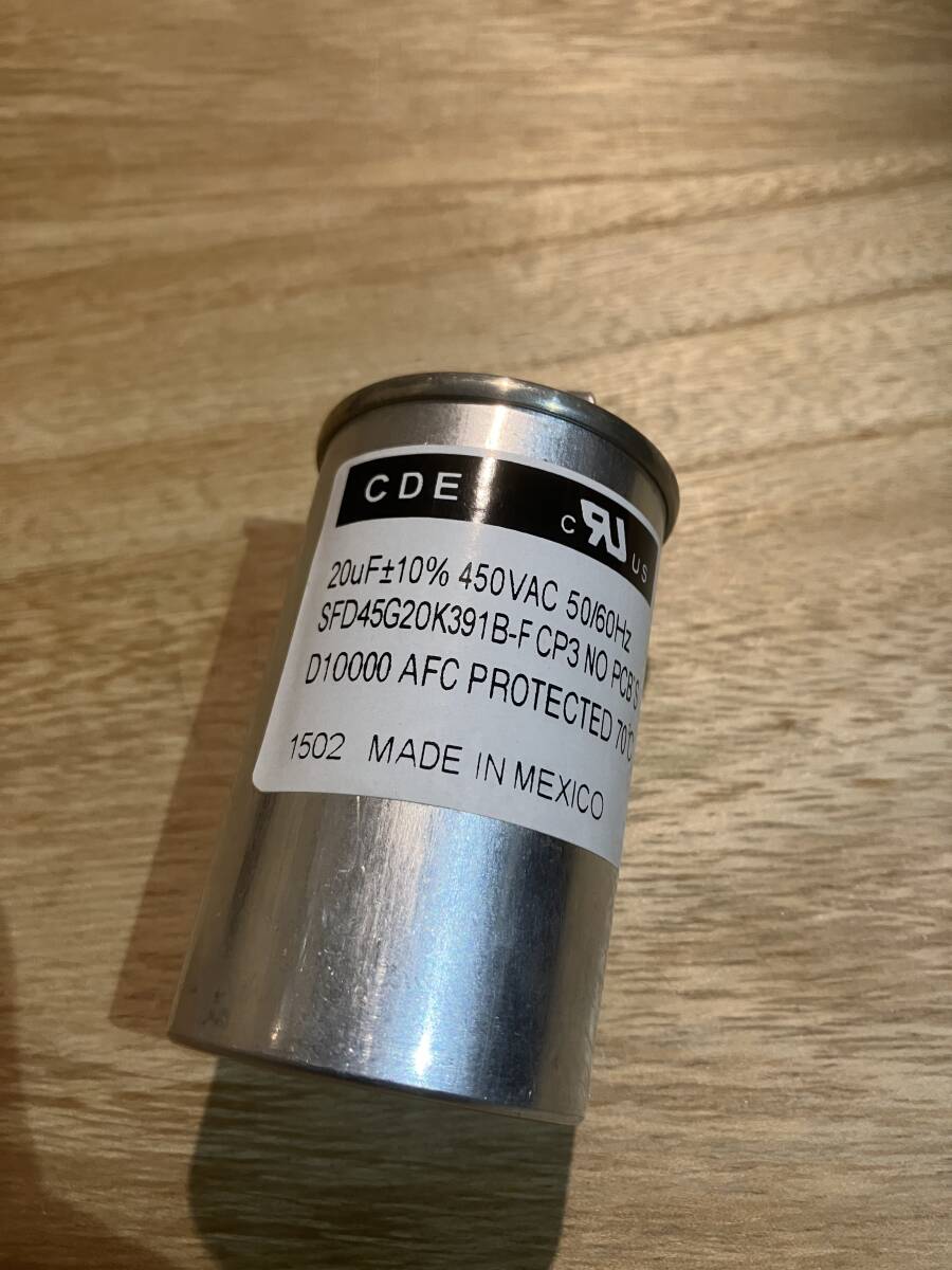 中古！ 米国CDE製 オイルコンデンサー 20μF 450VAC/750VDC ペア_画像2