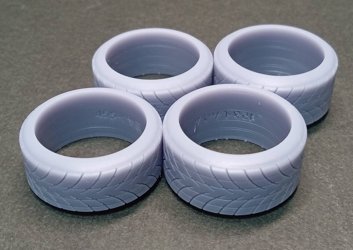 PA19 KS-CU4 専用 15 インチ 45 タイヤ ケイSTYLE! THEストリートシリーズ 1/24scale カーモデル用 1台分 3Dプリント レジン製_画像3