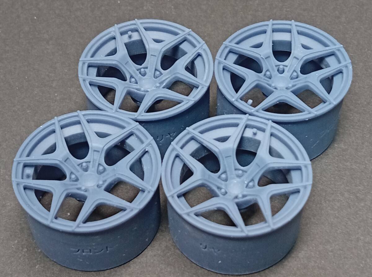 PA12 KS-CU2専用20 インチ V-P TYPE ホイール ケイSTYLE! THEストリートシリーズ 1/24scale カーモデル用 1台分 3Dプリント レジン製_画像3