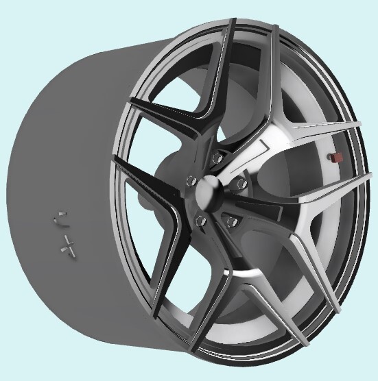 PA12 KS-CU2専用20 インチ V-P TYPE ホイール ケイSTYLE! THEストリートシリーズ 1/24scale カーモデル用 1台分 3Dプリント レジン製_画像2