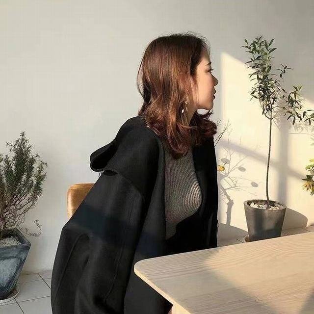 レディース ドルマン アウター コート ジャケット ポンチョ カジュアル 防寒 フード付き ピーコート　ブラックM_画像3