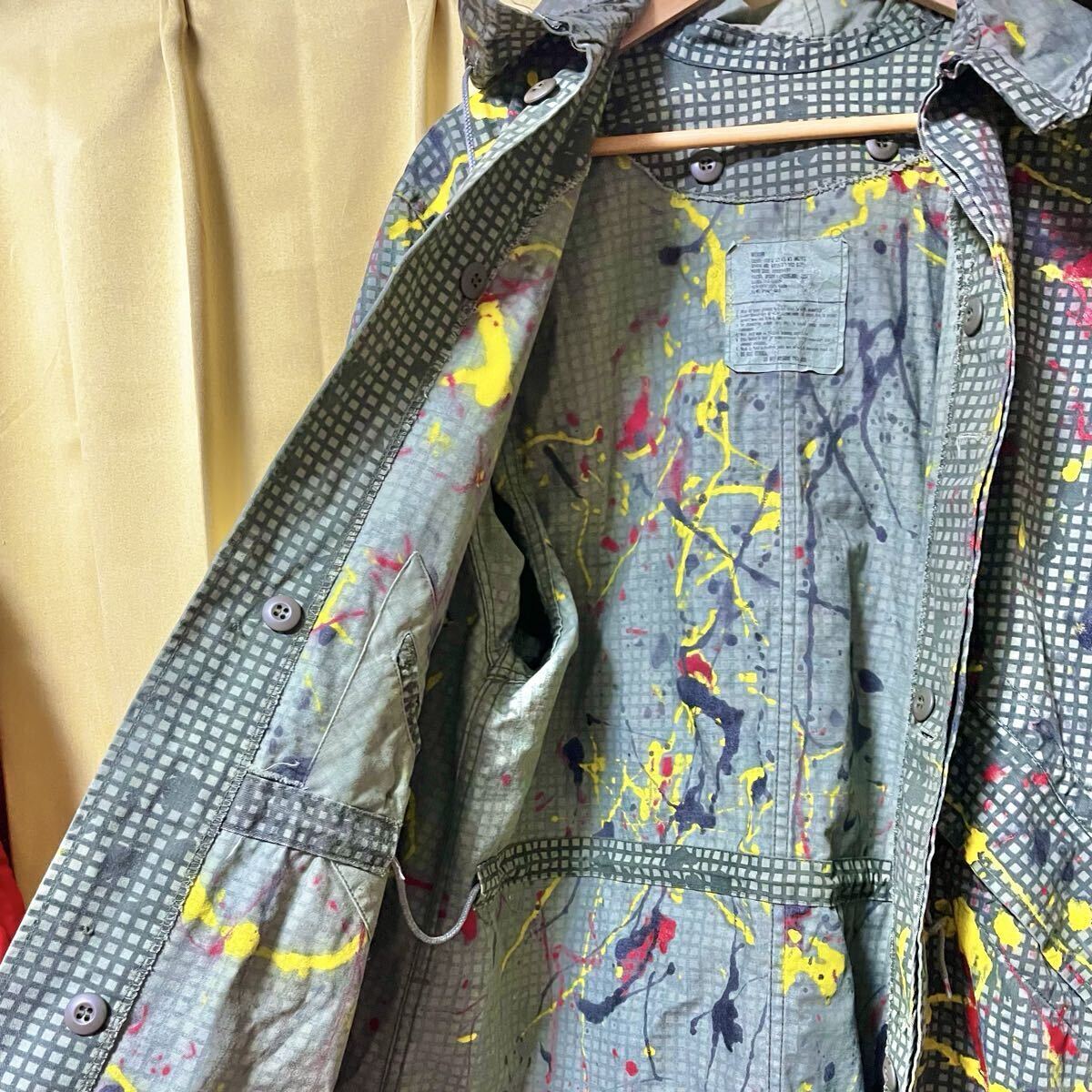 80s 80年代 ヴィンテージ ナイトデザートカモ フィシュテールパーカー ミリタリー コート Mサイズ USA製 スプラッシュ ジャケット 米軍_画像7