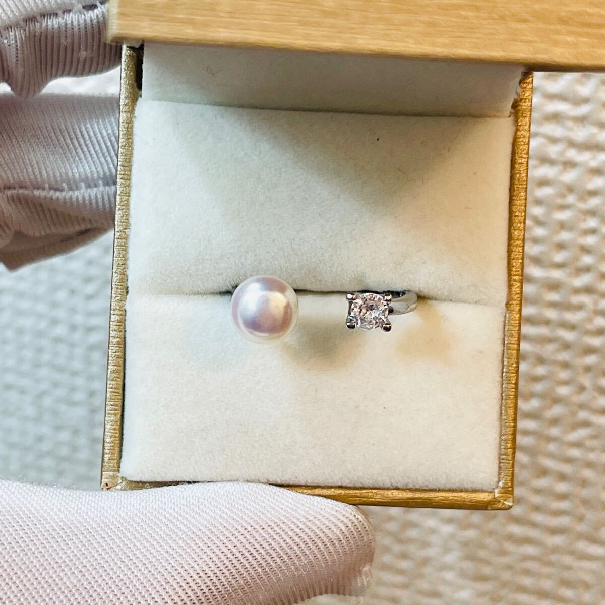 本真珠指輪 指輪 パール リング アクセサリー パールリング シルバー系 真珠 cz ダイヤモンド_画像5