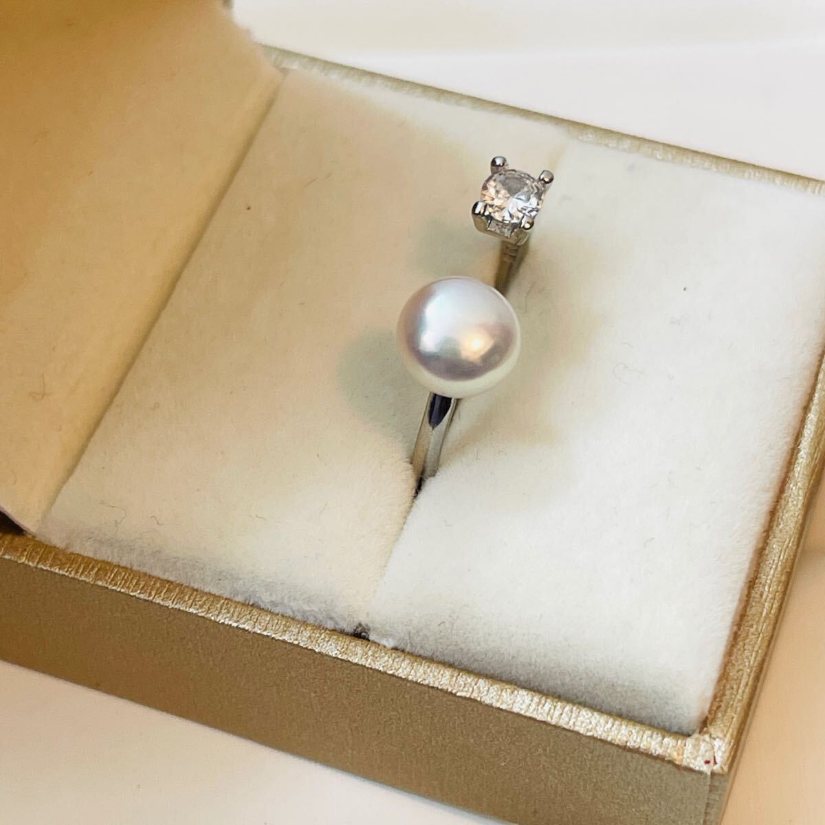 本真珠指輪 指輪 パール リング アクセサリー パールリング シルバー系 真珠 cz ダイヤモンド_画像8