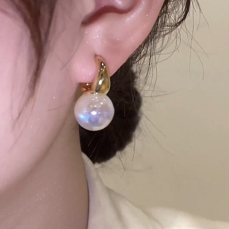 最高品質 人魚姫　パールピアス 可愛い 虹色 ピアス SV シルバー s925 ピアス_画像2