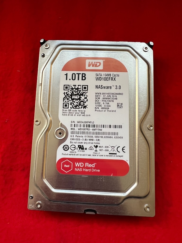 不良返金保証　 WDC 3.5インチ HDD WD10EFRX-68FYTN0　1TB　(ST13)_画像1