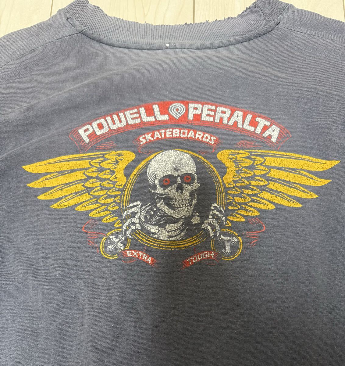POWELL PERALTA パウエルペラルタ 80s 90s スカル ビンテージロンT ヴィンテージTシャツ 古着 フェードTシャツ Lサイズ_画像1