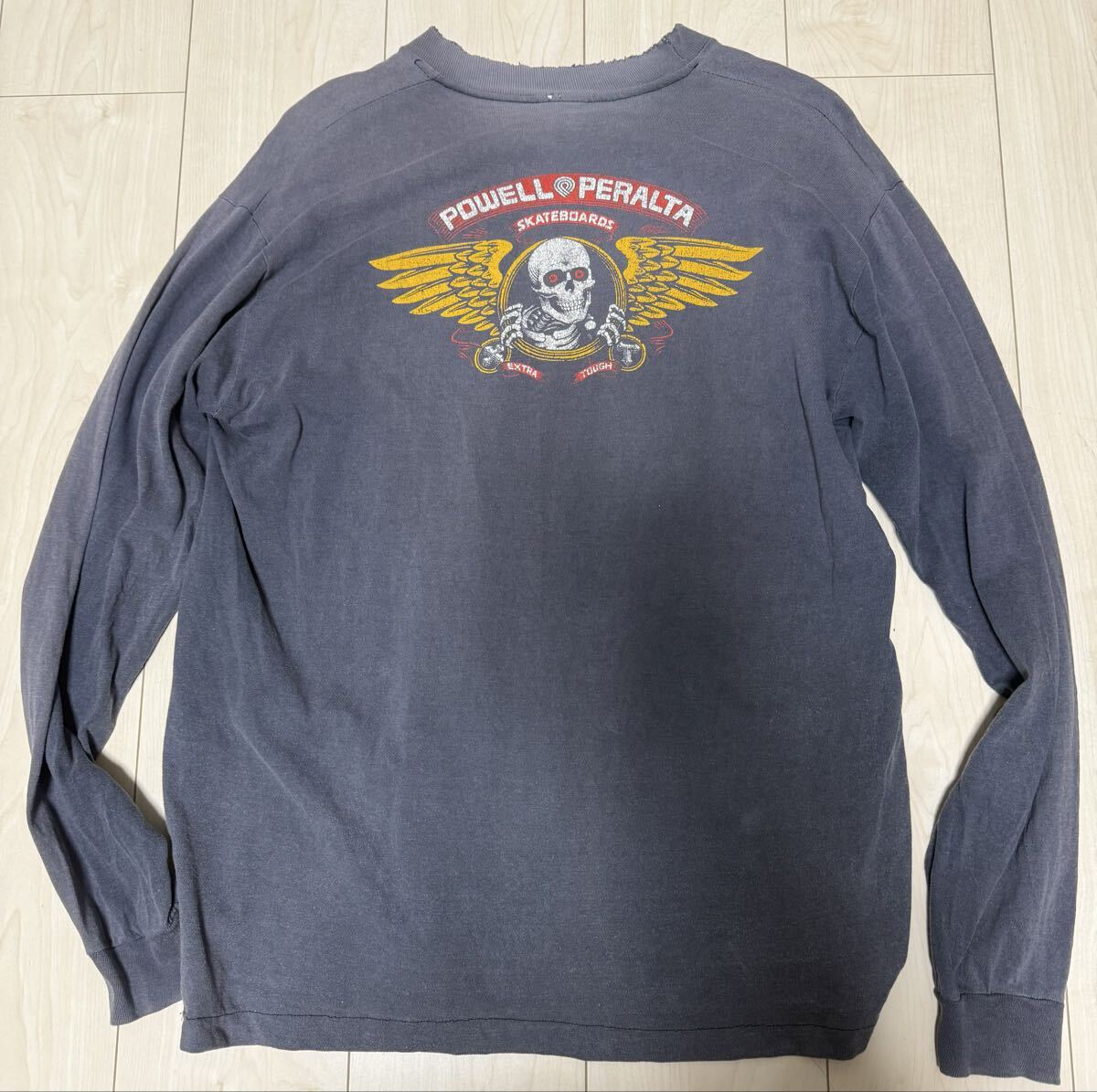 POWELL PERALTA パウエルペラルタ 80s 90s スカル ビンテージロンT ヴィンテージTシャツ 古着 フェードTシャツ Lサイズ_画像2
