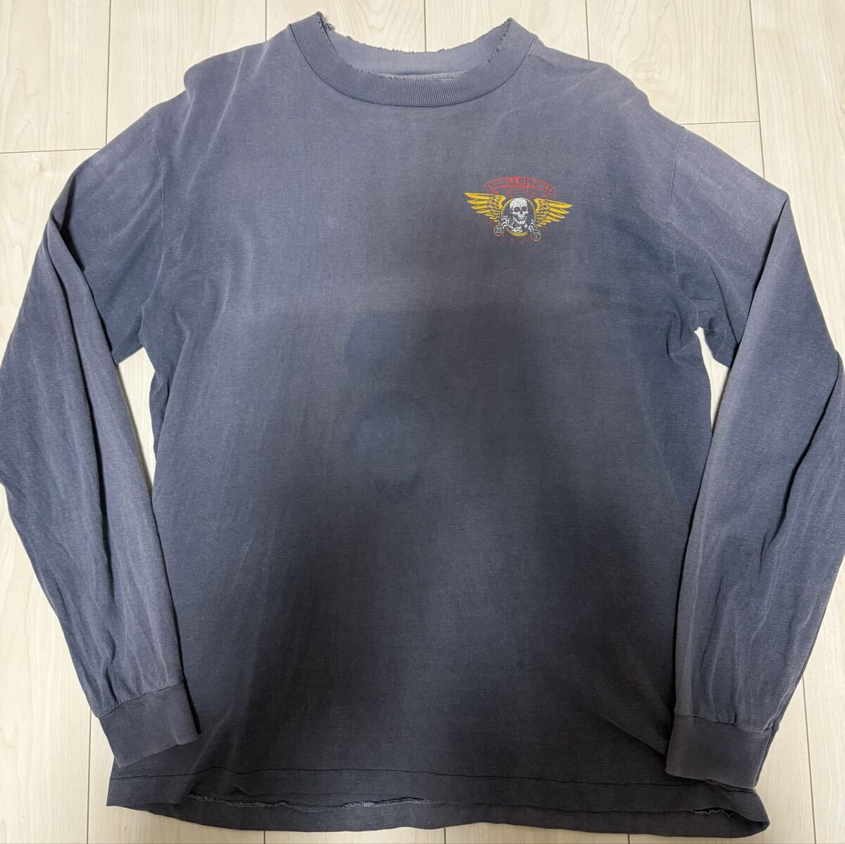 POWELL PERALTA パウエルペラルタ 80s 90s スカル ビンテージロンT ヴィンテージTシャツ 古着 フェードTシャツ Lサイズ_画像3