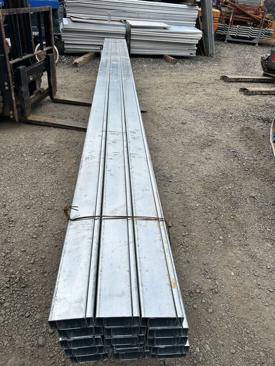 鉄 軽量Ｃ形鋼(リップ溝形鋼) 　亜鉛メッキ材（5cm×10cm×5m）１本単価5500円　在庫30本あり 岐阜県養老町 _画像1