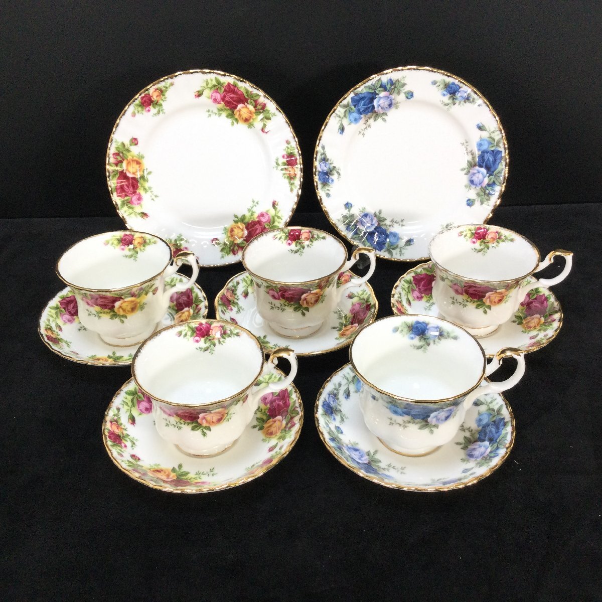 ROYAL ALBERT ロイヤルアルバート Old Country Roses オールドカントリーローズ カップ&ソーサー プレート 皿 5客 & 2枚 洋食器 ⑥_画像1