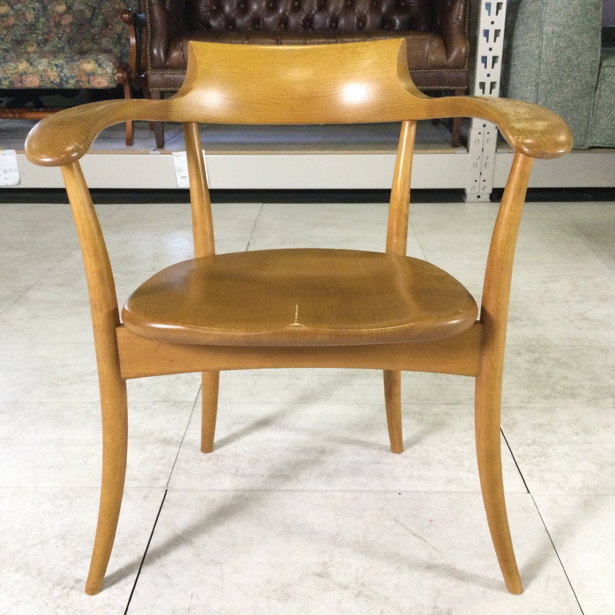 HIDA 飛騨産業 CRESCENT クレセント アームチェア ダイニングチェア キツツキマーク 椅子 インテリア 家具 ③_画像2