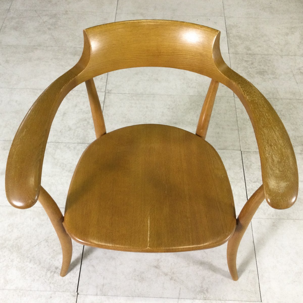 HIDA 飛騨産業 CRESCENT クレセント アームチェア ダイニングチェア キツツキマーク 椅子 インテリア 家具 ③_画像7