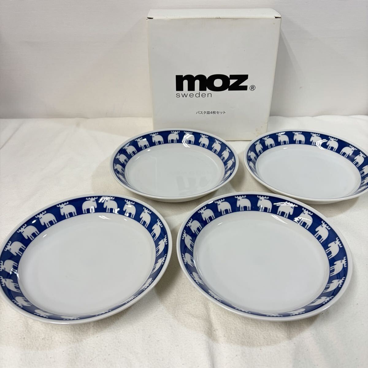 ☆未使用☆ MOZ パスタ皿4枚セット モズ プレート 食器 箱付 カレー皿 4枚セット(11187E_画像1