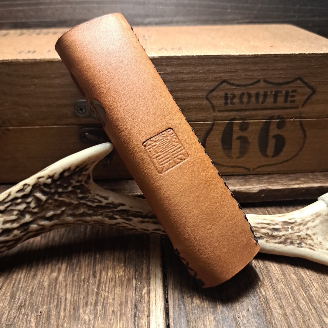 【革族工房】エイジングを楽しむ◆鐵馬 ―design◆handmade 【iQOS ILUMA ONE】アイコス イルマ ワン レザー保護ケース◆ヌメ革◆_画像3