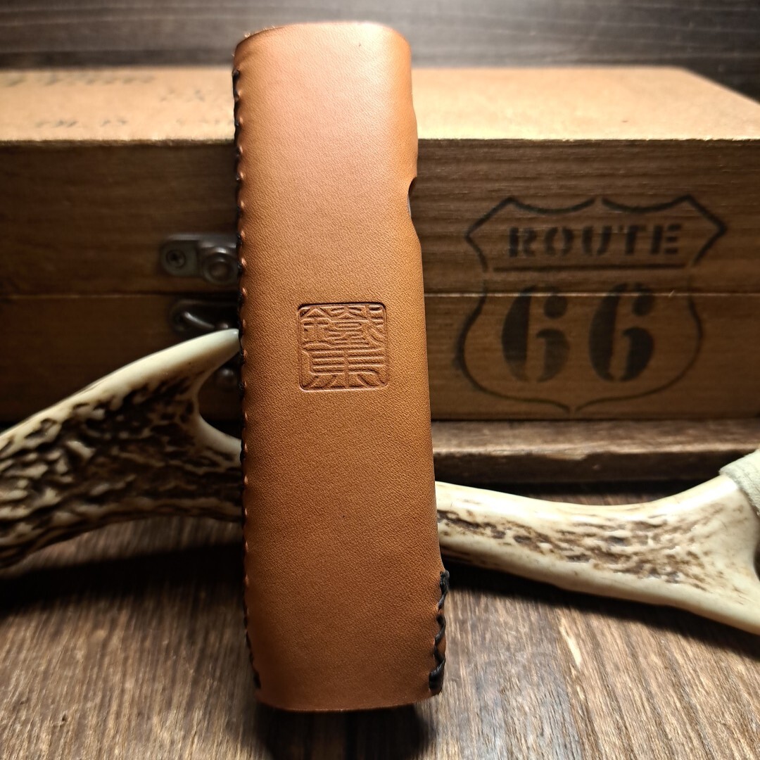 【革族工房】エイジングを楽しむ◆鐵馬 ―design◆handmade 【iQOS ILUMA ONE】アイコス イルマ ワン レザー保護ケース◆ヌメ革◆_画像8