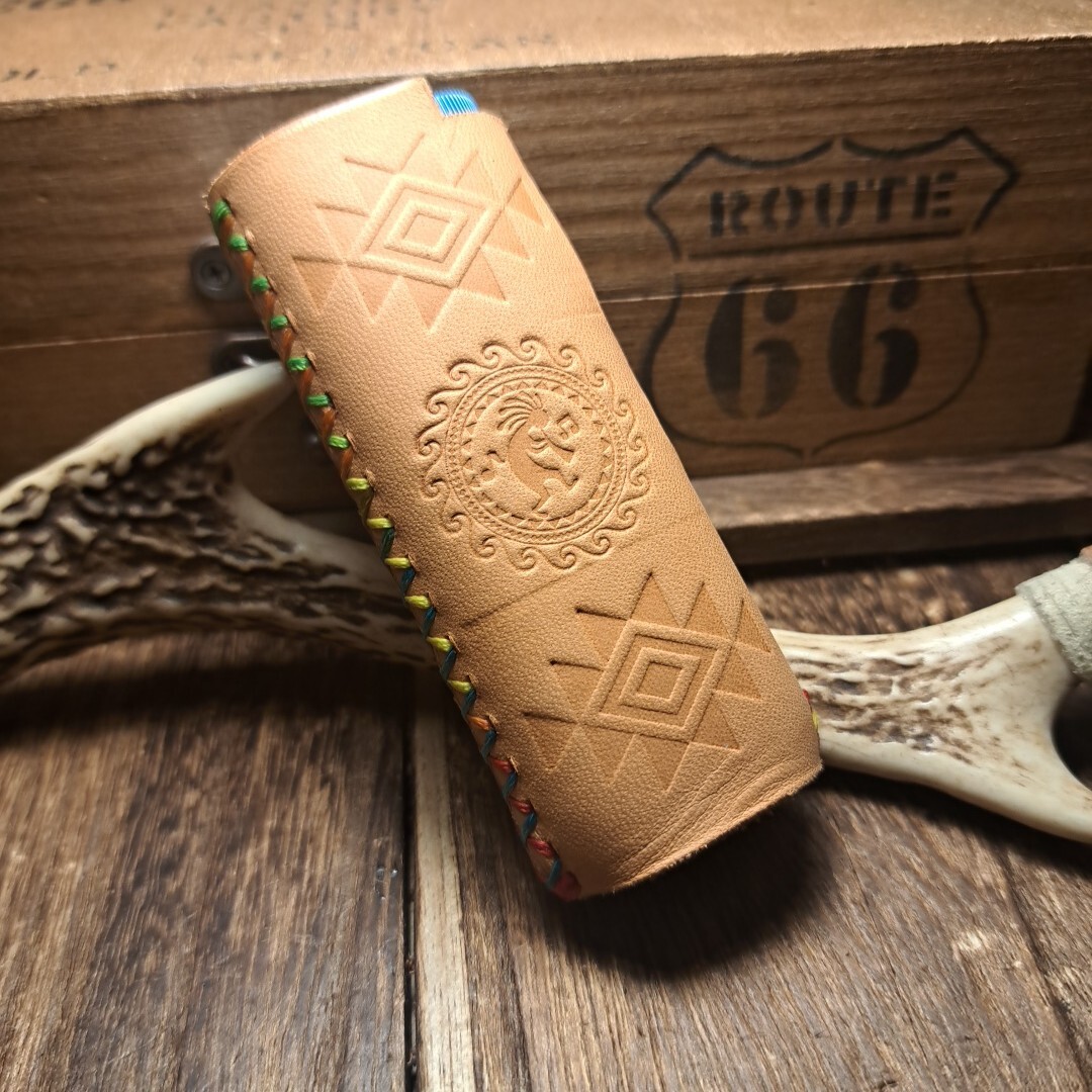 【革族工房】◆NativeAmericanーdesign◆新型グロー glo hyper Pro【gloハイパーPro用レザーケース】ヌメ革◆TYPE5_画像1