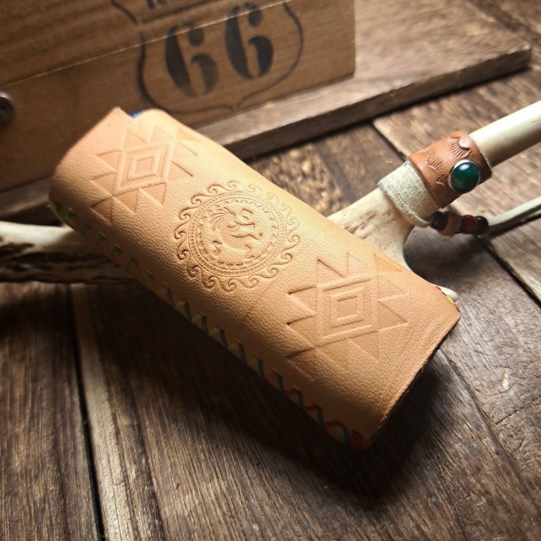 【革族工房】◆NativeAmericanーdesign◆新型グロー glo hyper Pro【gloハイパーPro用レザーケース】ヌメ革◆TYPE5_画像9