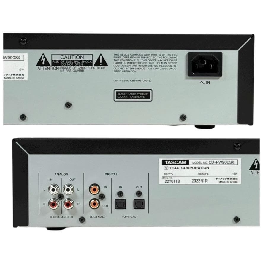 ◆CD再生履歴0時間・2022年製・元箱付属・録音動作確認済◆TASCAM CD-RW900SX 業務用CDプレーヤー/レコーダー_画像7