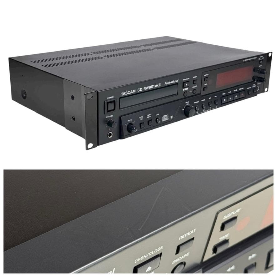 ◆CD再生/録音履歴0時間・2019年製・新品リモコン付属・録音動作確認済◆TASCAM CDレコーダー CD-RW901MK2 CD-RW901MKll_画像4