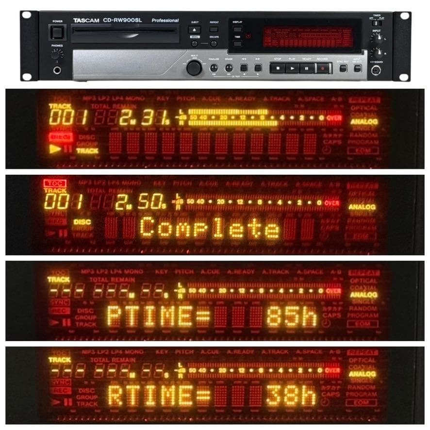 ◆CD録音履歴38時間・優良美品・録音動作確認済◆TASCAM CDレコーダー 業務用 CD-RW900SL_画像2