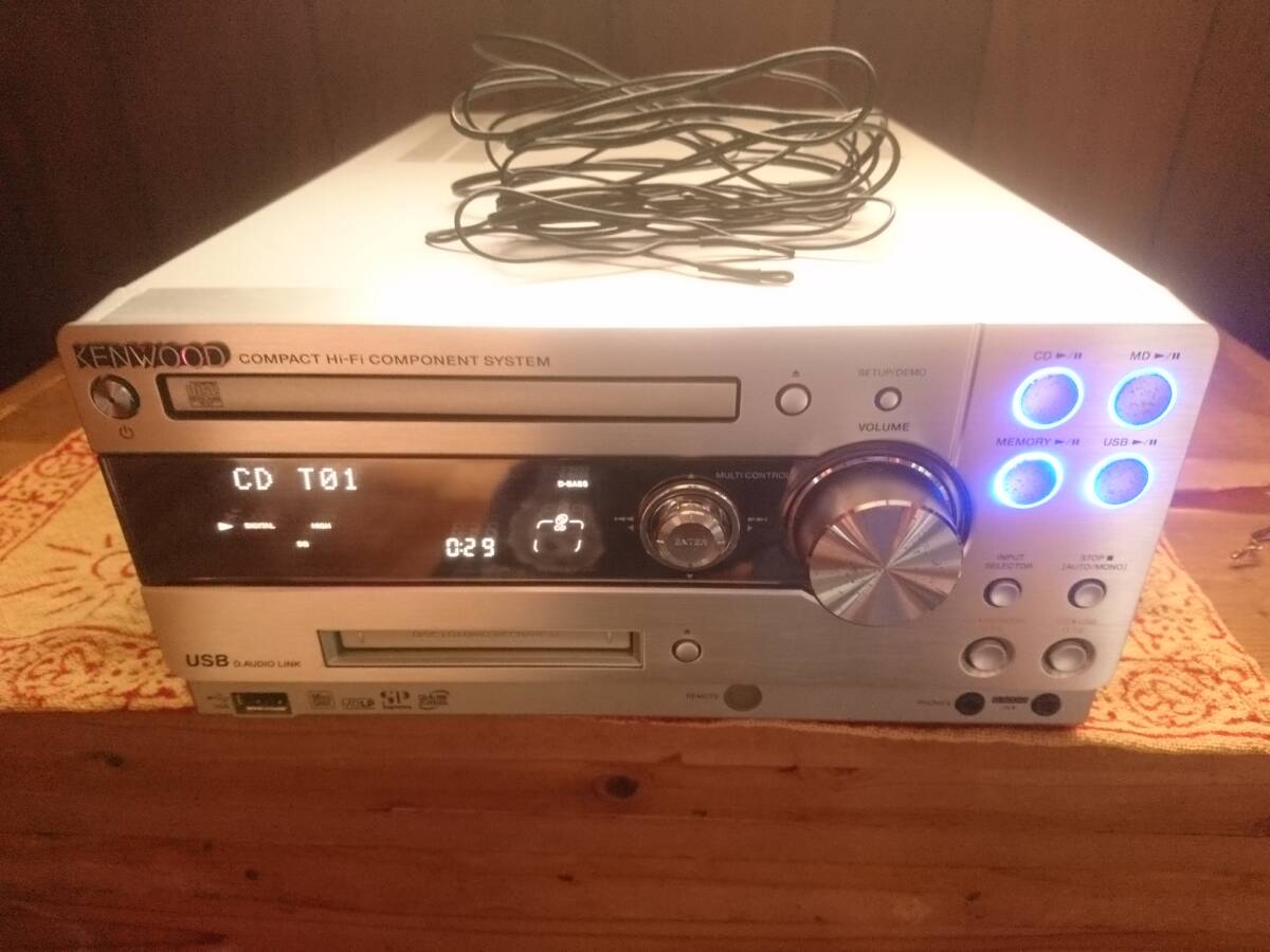 KENWOOD* Kenwood CD/MD/SD/USB музыкальный центр RD-UDA77 корпус + дистанционный пульт RC-F0710 антенна * динамик код есть Mini аудио б/у