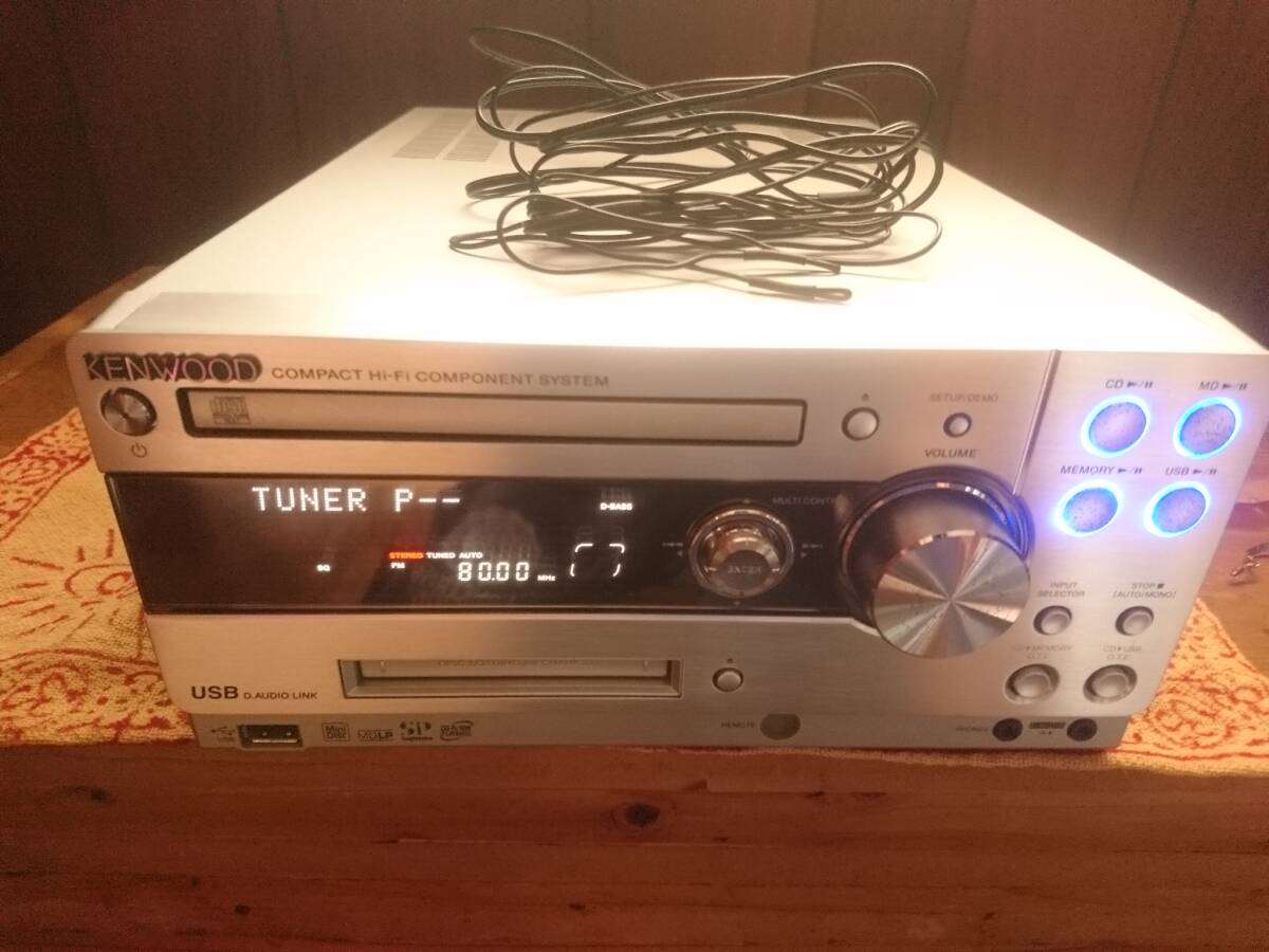 KENWOOD* Kenwood CD/MD/SD/USB музыкальный центр RD-UDA77 корпус + дистанционный пульт RC-F0710 антенна * динамик код есть Mini аудио б/у
