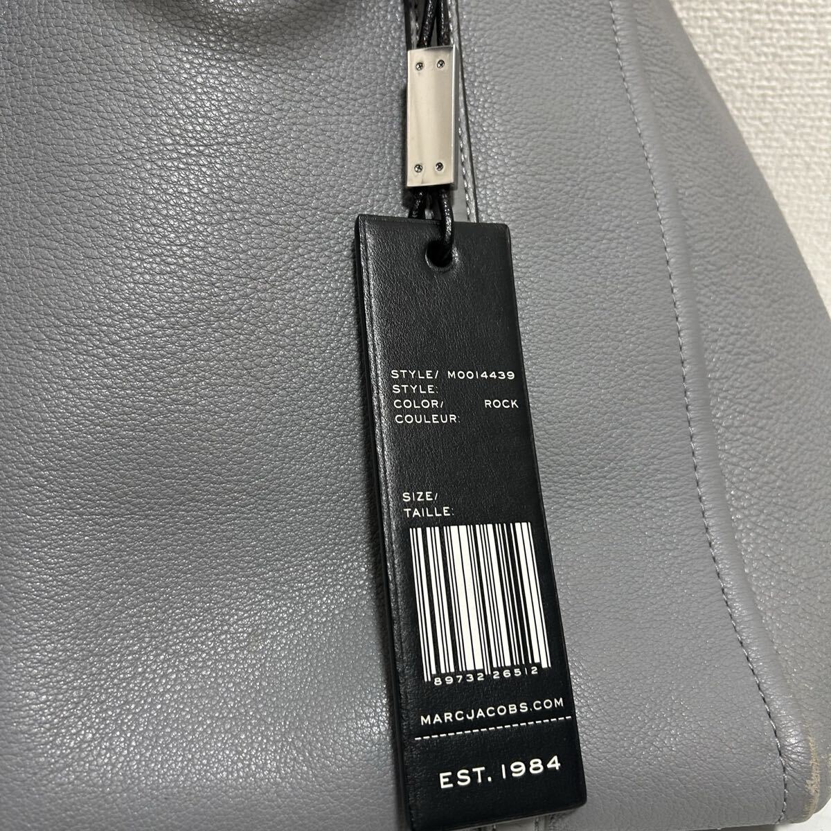 MARC JACOBS マークジェイコブス レディース 2way トートバッグ ワンショルダーバッグ 本革 レザー 肩掛け ブルーグレー the tag tote_画像10