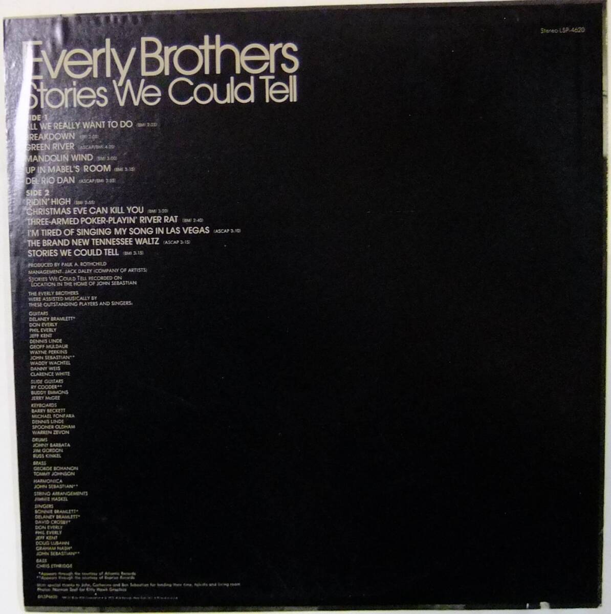 Everly Brothers / Stories We Could Tell / '72US RCA Victor / Rockaway pressing / 初盤オリジナル / feat. Delaney Bramlet, Ry Cooder_画像2