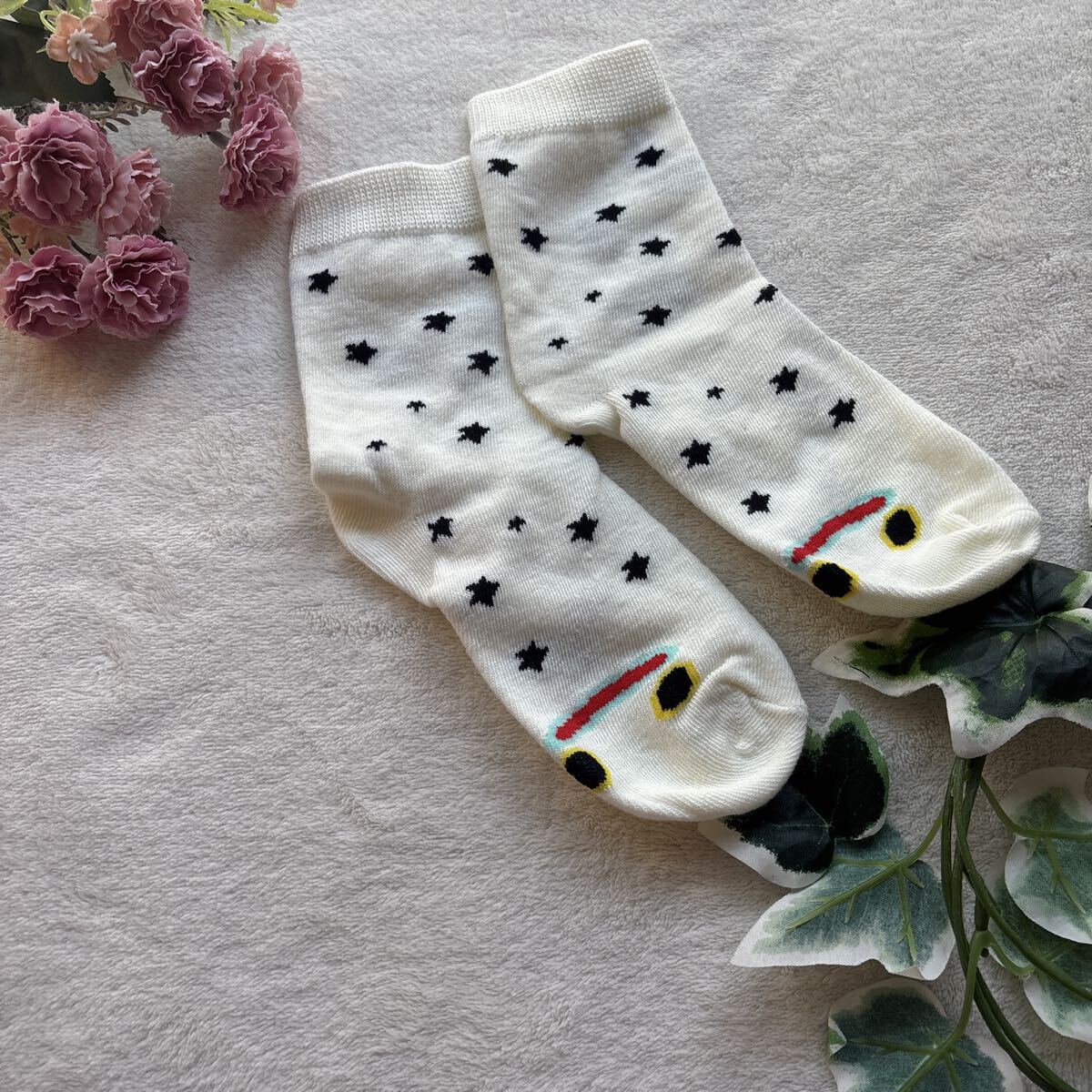 新品 15-19cm キッズソックス ソックス 靴下 小学生 可愛い ホワイト スター 星柄 水族館 海の生き物 ボーイズ ガールズ_画像1