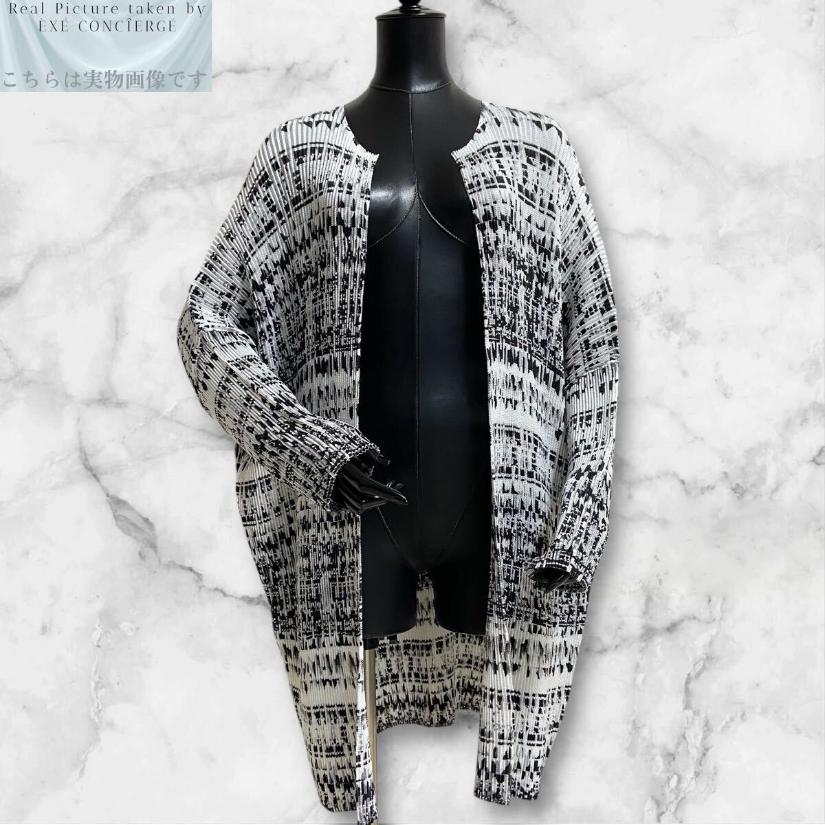 スペッチオ シャトルプリーツ フルオープン ノーカラーカーディガン 40_画像4