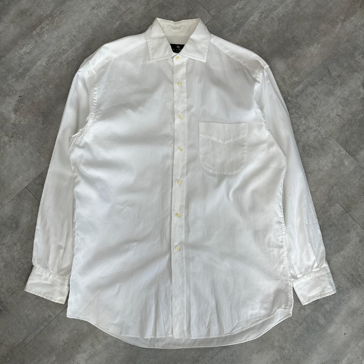 ETRO◆長袖シャツ イタリア製 エトロ ホワイト系 メンズ サイズ L 6_画像1