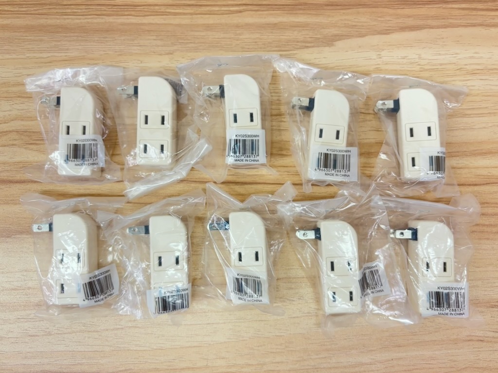 B158 ヤザワ まとめ売り 隙間の有効活用 10個セット 耐トラ付 サイドタップ 3個口 白 ホワイト 業務用 タコ足_画像1