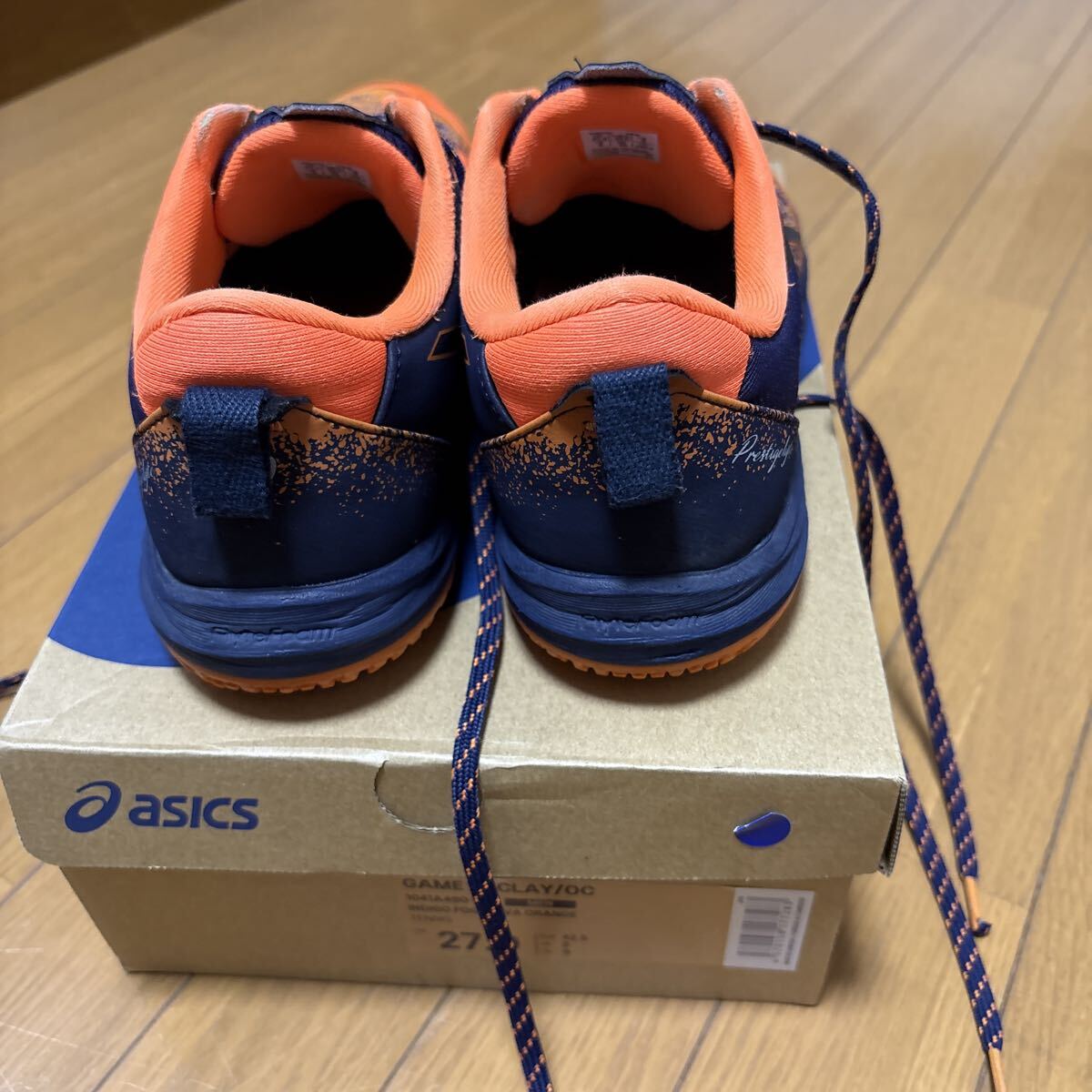 アシックス asics プレステージライト 5 オムニクレー ユニセックス テニスシューズ SHOCKING ORANGE/MIDNIGHT27cm_画像2