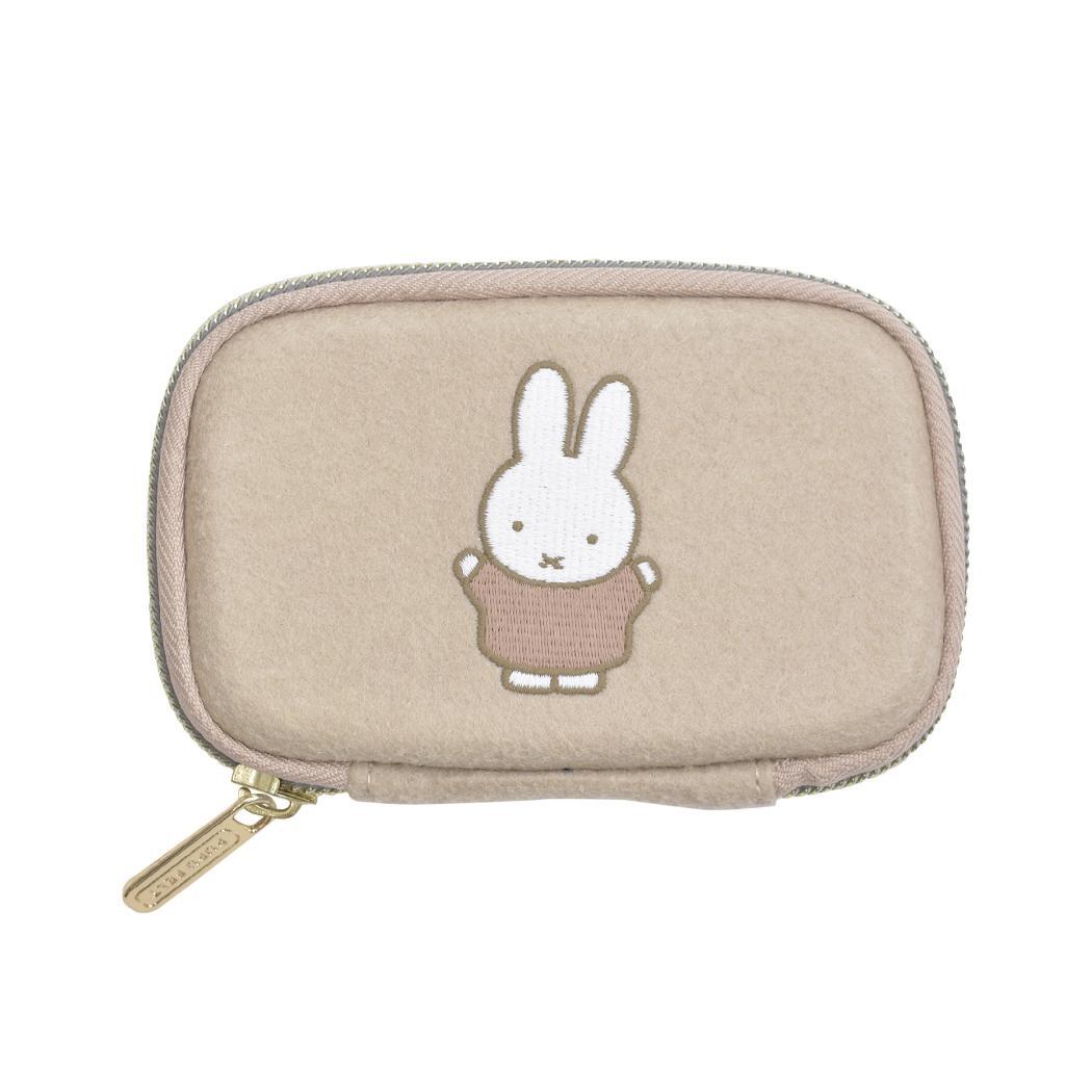 ミッフィー カード入れ PUPU FELT ププフェルト カードケース ベージュ ディックブルーナ ピージーデザイン 小銭入れ 絵_画像1