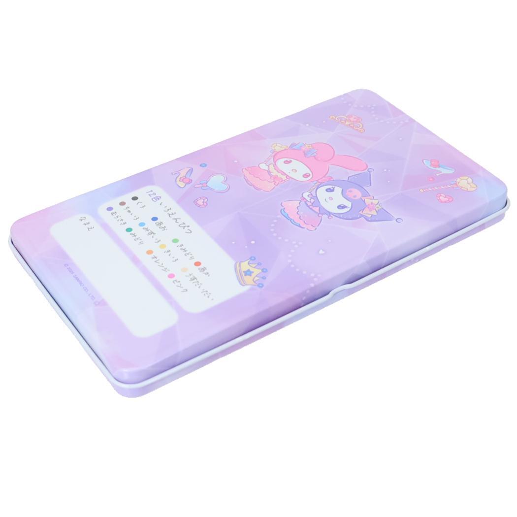 マイメロディ&クロミ 色鉛筆 缶ケース入り12色いろえんぴつ キラキラドレス サンリオ カミオジャパン 新学期準備文具 キャラクタ_画像2