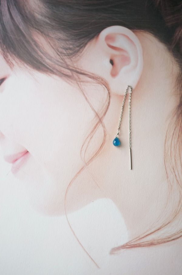 ステンレス アメリカンピアス 312 ネオンブルーアパタイト 金属アレルギー対応金具使用　天然石・パワーストーン_画像8