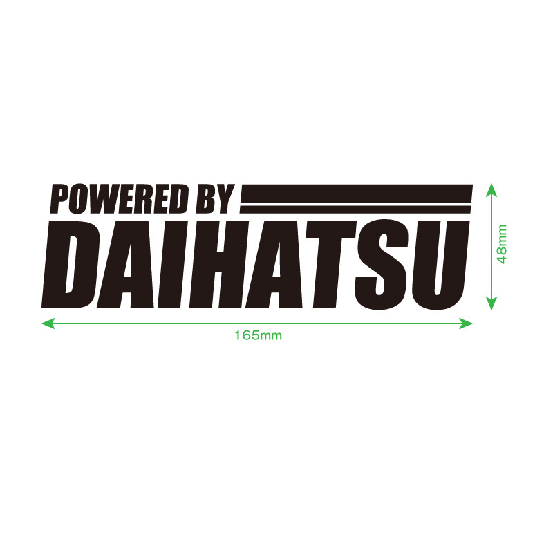 POWERED by DAIHATSU カッティングステッカーB 2枚セット 165mm×48mm ミラ ムーヴ ハイゼット アトレー コペン タフト タント エッセ_画像2