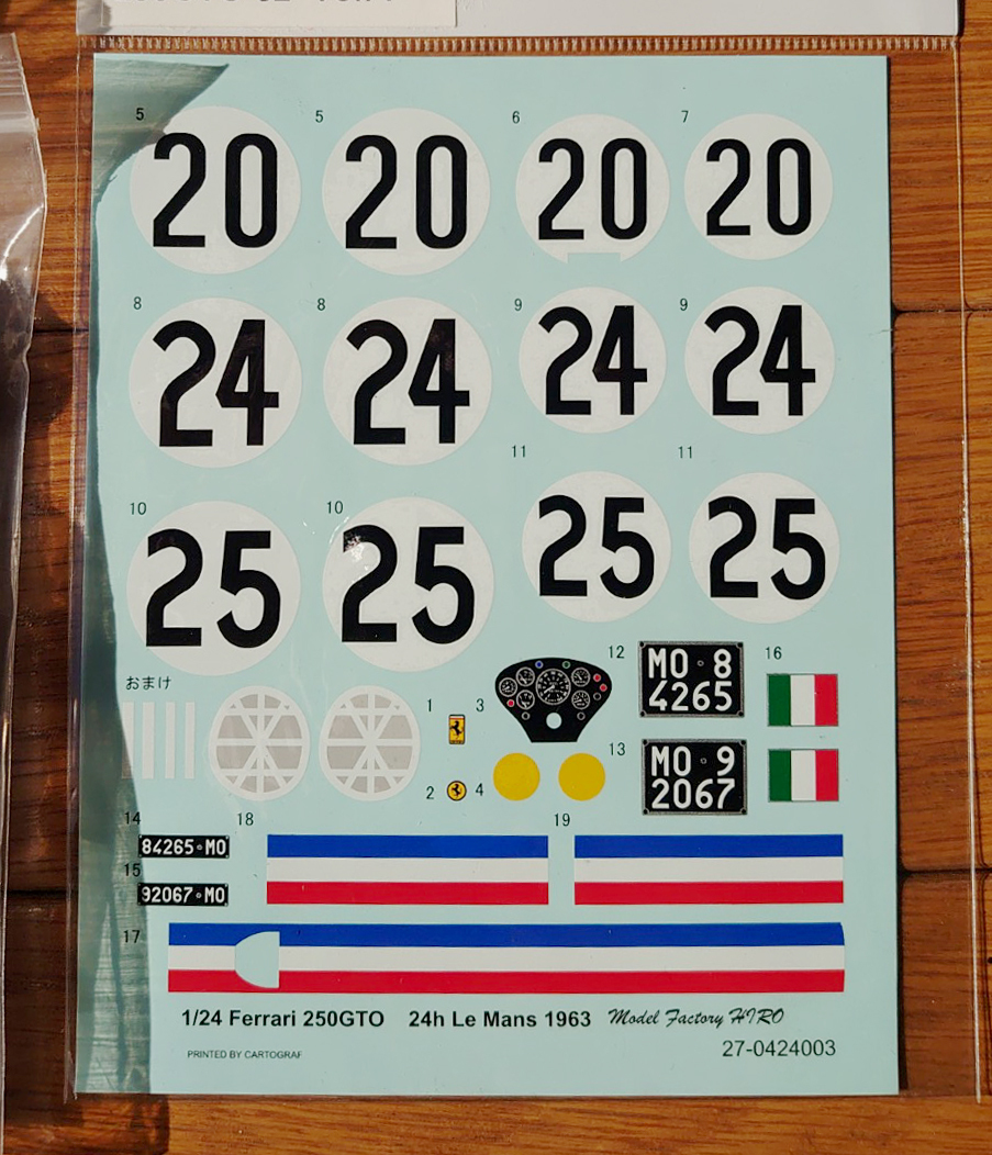 1/24　フェラーリ　250GTO　ルマン（イタレリ+MFHホイール・デカール）_画像3