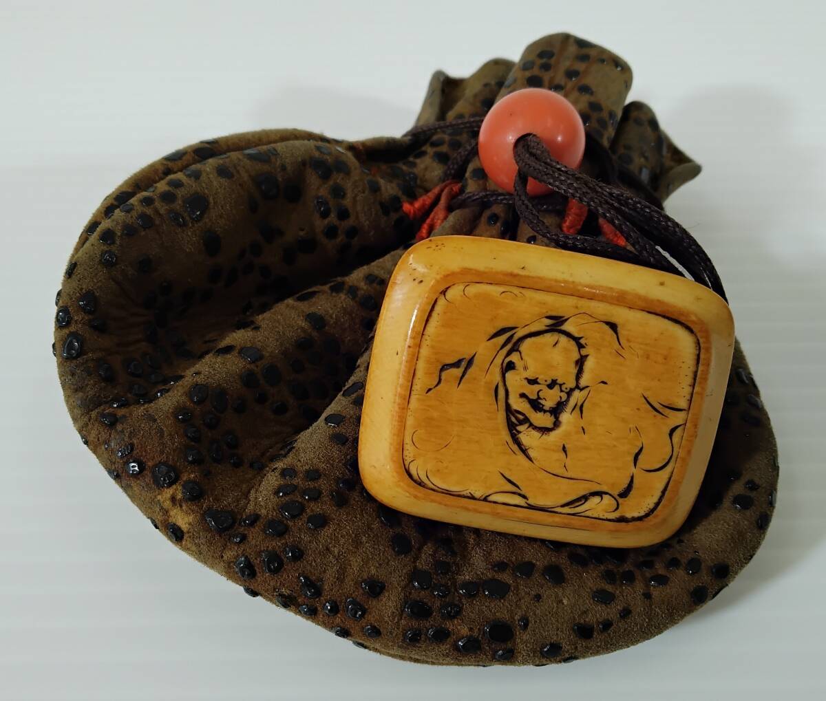  времена netsuke . гора Zaimei ..? маленький . скульптура мешочек антиквариат старый изобразительное искусство старый дом магазин лот #0724/18