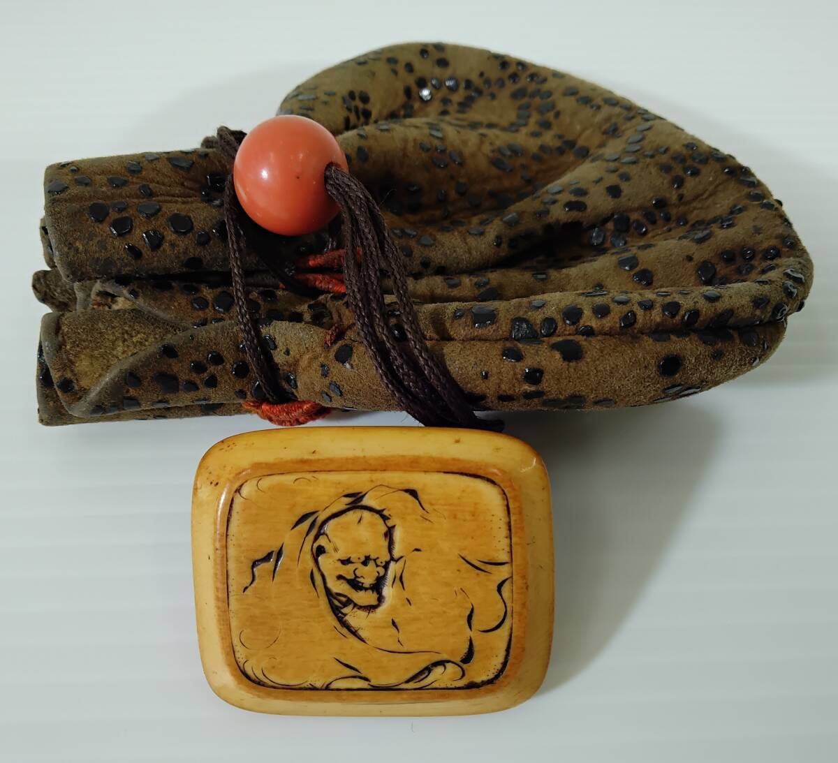  времена netsuke . гора Zaimei ..? маленький . скульптура мешочек антиквариат старый изобразительное искусство старый дом магазин лот #0724/18