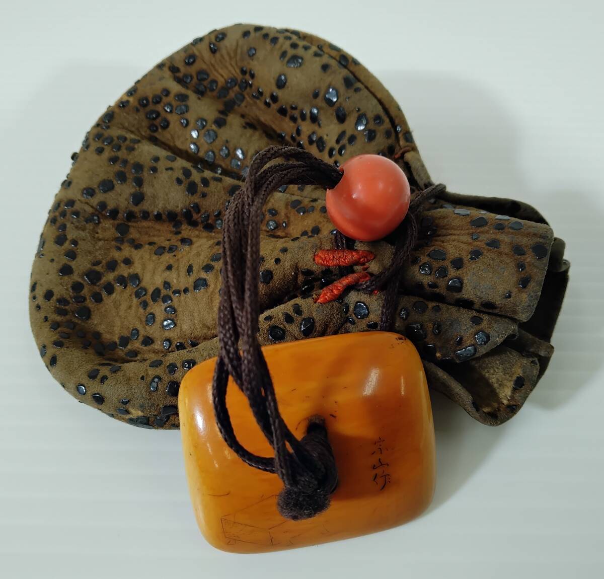  времена netsuke . гора Zaimei ..? маленький . скульптура мешочек антиквариат старый изобразительное искусство старый дом магазин лот #0724/18