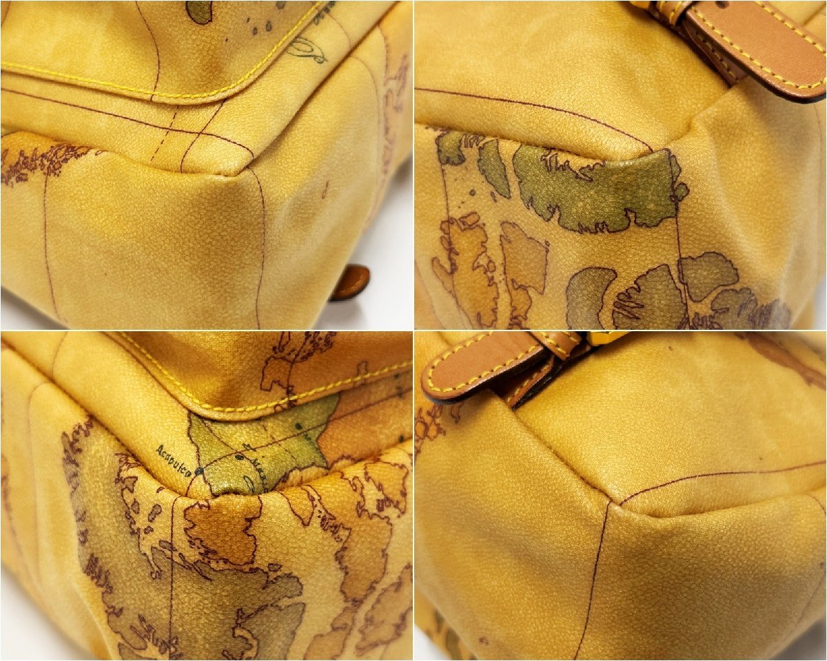 PRIMA CLASSE プリマクラッセ リュック 地図柄 レザー キャメル ブラウン系 レディース バッグ 鞄 ネームタグ付き ヴィンテージ 3610G13._画像8